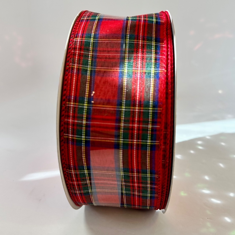 Christmas Wired Ribbon Bundle Sequin & Plaid Holiday Ribbon Lot New - Picture 7 of 8